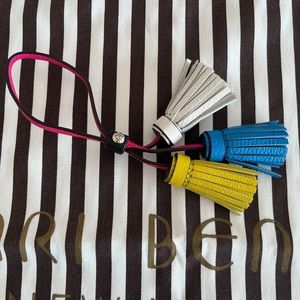 New Henri Bendel leather tassel bag charm